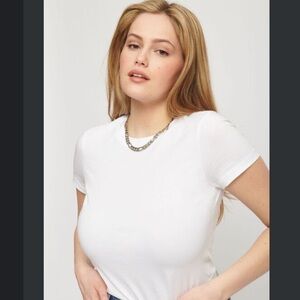 Dynamite Melrose Cotton Baby White Tee